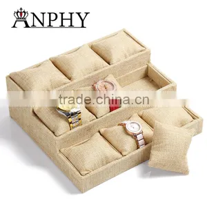 A264 ANPHY 9 Pillows Jewelry Box 3 Steps Linen Bracelet Watch Display Base thumbnail-1
