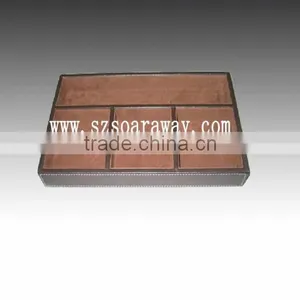 pu Faux Leather Tidy Tray Fashion Desktop Organizer Tray With Wood for Hotel ,office Eco-friendly China Manufacture thumbnail-1