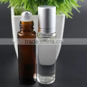 10ml Glass Roll on Bottle 10 ml Glass Bottle Silicon Stainless Steel Roller Ball thumbnail-1
