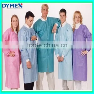 Dymex New Style Colored Antistatic Disposable Knitted Cuff Lab Coats thumbnail-1