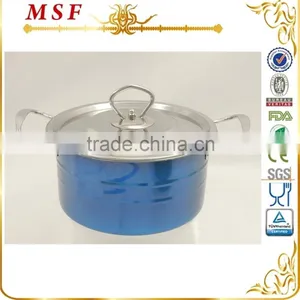 Blue Color Painting Exterior Pot Stainless Steel Stock Pot thumbnail-1