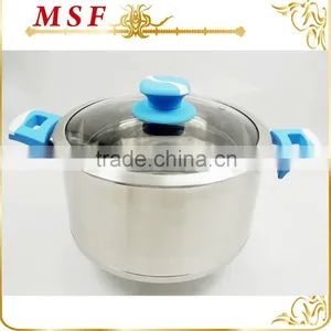 High-end Design Stainless Steel Casserole Hot Pot T-type Lid and Silicone Paint Bakelite Handles thumbnail-1