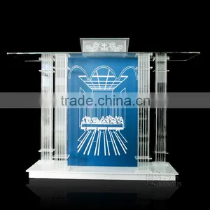 Factory Wholesale Glass Lectern Stand Clear Acrylic Podium thumbnail-1