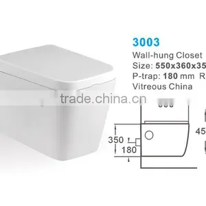 Ceramic Wall Hung Toilet and Wall wc for Hotel Toilet thumbnail-3