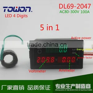 D69 Multi-functional LED Display Panel Meter Voltmeter Ammeter With Active and Electric Energy and Power Factor 80-300V 0-100A thumbnail-2