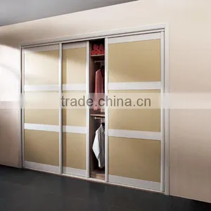 OPPEIN Sliding Door Built-in PU Leather Bedroom Wardrobe thumbnail-1