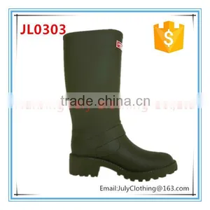 New Fashion Ladies Women England Style Long Arm Green Rain Gum Boots thumbnail-2