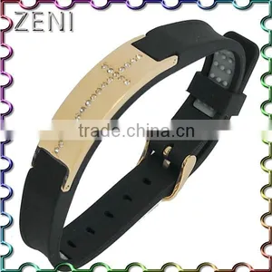 Good Popular Creative Silicone 316L Stainless Steel Energy Bracelet thumbnail-5