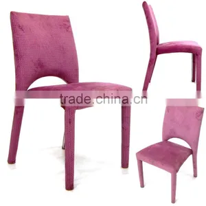 Fabric Upholstery Iron Base Dining Chair thumbnail-1