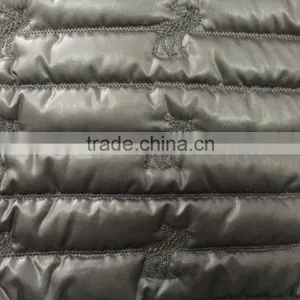 Fashion Polyester Stripe Embroidered Thermal Padded Fabric With Quilting for Down Coats/jacket thumbnail-1