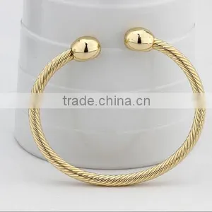 Hotsale Raw Brass Twist Cable Wire Terminal Magnetic Cuff Bangle Copper Magnetic Bracelet Wholesale thumbnail-4