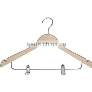 Professional Standard Wood Clothes Hanger With Locking Bar thumbnail-1