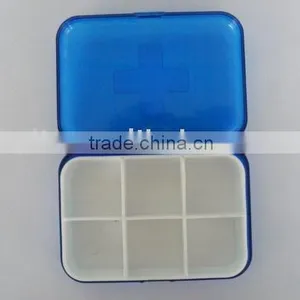 Square Shape Plastic Pill Box With Six Cabins thumbnail-1