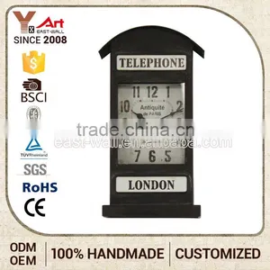 Newest Custom Tag Craft Art Telephone Booth Shape Table Wall Billiards Clock thumbnail-1