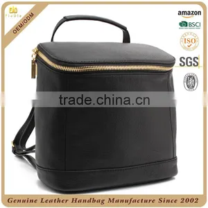 CSS1663-001 Good Quality Cow Leather High School Backpack Bag Black Traveling Zipper Bag China Multi-purpose Backpack thumbnail-1