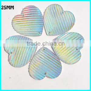 AB Shell Gemstone Beads ,30mm Sew On Rhinestone ,Heart Shape Rhinestone thumbnail-2