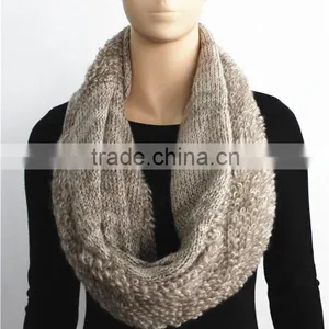 Plain Color Knitted Fish Scale Pattern Snood thumbnail-1