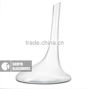 Samyo Handmade Clear Round Belly Decanter With Long Enterclose thumbnail-2