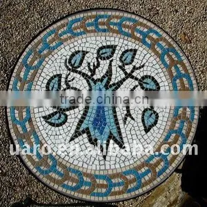 Mosaic Tile Patterns for Tables Round Mosaic Table thumbnail-1