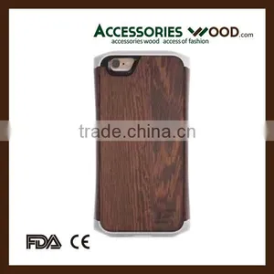 New Design Metal Bumper Case+wood Mobile Phone Case for Phone 6 thumbnail-4