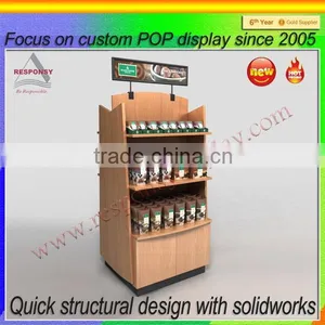 Floor Stand for Chocolate Point of Purchase Wood Board Display thumbnail-2