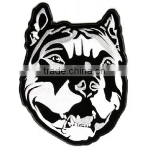 Customized Large Bit Bull Patch Iron on Biker Vest thumbnail-1