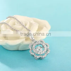 Silver Fashion Jewelry 2016 Dancing Stone Pendant Neckalce Women Jewelry SPG916W thumbnail-3
