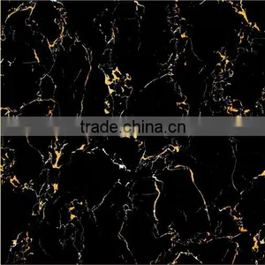 BLACK GOLD FLOWER FULL POLISHED PORCELAIN GLAZED TILE FROM FOSHAN FACTORY thumbnail-3