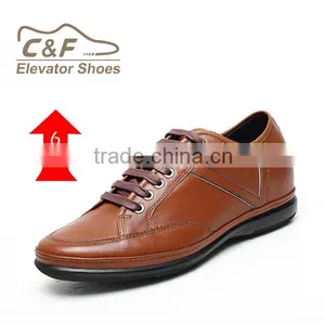 China New High Quality Breathable Lace-up Brown Casual Tall Men Shoes thumbnail-1