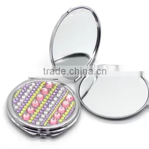 Promotional Silver Metal Compact Mirror for Ladies and Makeup Compact Mirror thumbnail-2