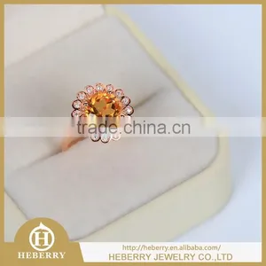 Silver Wedding Ring With Excellent Cutting Citrine Gemstone Best Gift for Ladies thumbnail-5