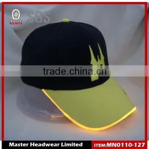 Hot Sale Brushed Cotton Baseball Caps With Built-in LED Light thumbnail-1