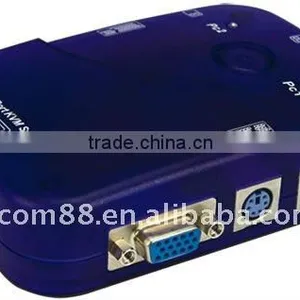 Manual Auto 1 to 2 Ports Push Button KVM Switch thumbnail-1