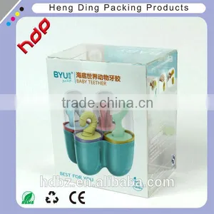 Hot Sale Soft Crease Tuck Top Clear Pvc Boxes for Baby Teether thumbnail-1