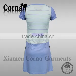 Wholesale High Quality 100% Polyester Women Summer Tennis Sport Knitted One-piece Dress thumbnail-3