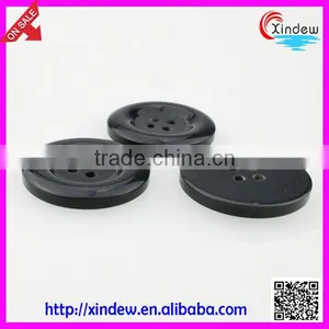 Black Big Size Plastic Button for Women Coat thumbnail-2