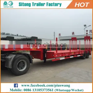Classic Low Bed Trailer Height Heavy Duty 3 Axles 100 Ton Lowboy Trailer For Sale thumbnail-5