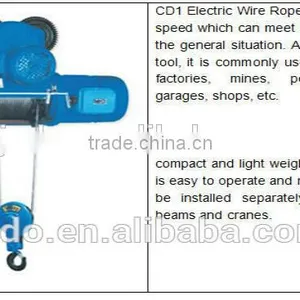 2014 NEW CD1 1-20 Ton 3 Phase Elevator Electric Wire Rope Hoist Price thumbnail-2