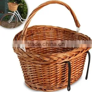 Wicker Bicycle Basket Bike Accessories Cycle Bag Luggage Groceries Shopping thumbnail-1