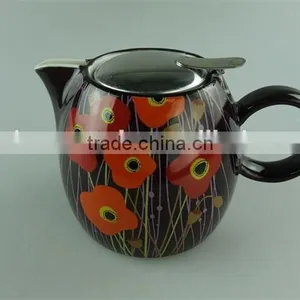 Stock Glazed Ceramic Teapot With Iron Cover With Cheap Price thumbnail-5