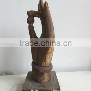 Antique Hand Made Wooden Carving Buddha Hand Sculpture,wooden Statues,Religious Sculptures thumbnail-2