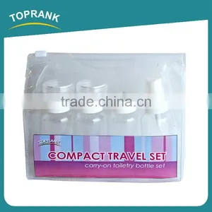 Toprank Clear 6PCS Spray Bottle Pump Jar Plastic Travel Cosmetic Bottle Set Empty Size Travel Kit Bottle With PVC Bag thumbnail-2