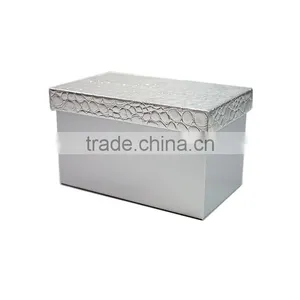 Household Set Of 3 Rectangular Faux Leahter Storage Box With Lid thumbnail-4