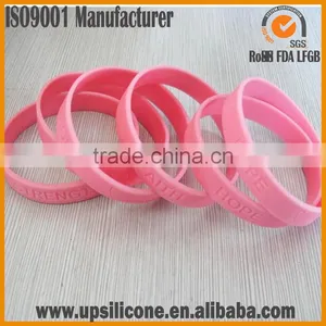 Breast Cancer Silicone Bracelets , Breast Cancer Awareness Promotional Gift Silicone Bracelet Wholesale thumbnail-4