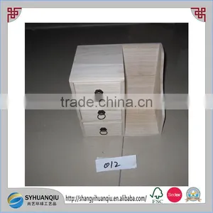 Custom Natural Small Wooden Drawer Storage Box With Small Drawer thumbnail-1