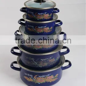 673DG 16-24CM Enamel Casserole Cookware With Glass Lid thumbnail-3