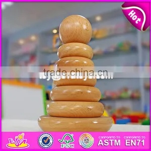 Creative Educational Baby Stacking Ring Toys Wooden Block Stacking Games for Kids W13D120 thumbnail-1