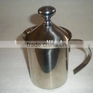400ml/500ml Stainless Steel Milk Frother Double Mesh Milk Foamer DIY Coffee Maker for Cappuccino thumbnail-1