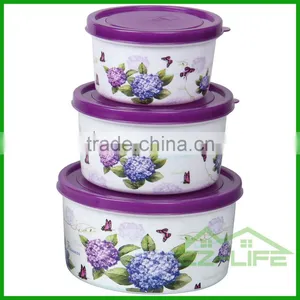 BPA Free Microwave Safe Round Food Grade Plastic Refrigerator Crisper for Food and Vegetable thumbnail-1