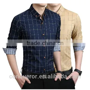 Grid New Style Bespoke Casual Men Shirt BSRTL0059 thumbnail-3